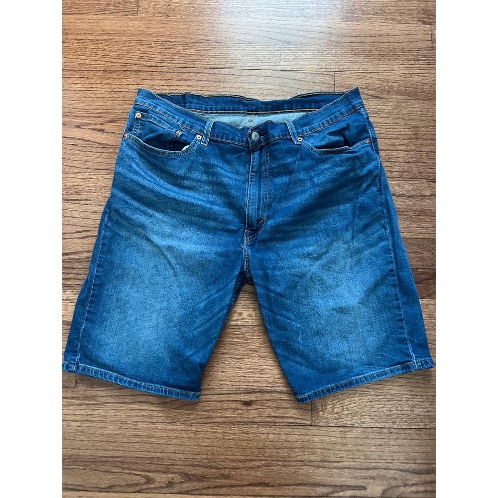 Levi's 505 Jean Shorts Mens 38 Blue Excellent Regular Fit Denim Cutoffs